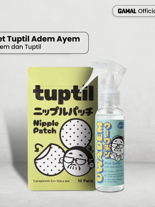 GAMAL | Tuptil Adem Ayem | Uwadem Cooling Mist Spray with Essential Oil 100ml & Nipple Cover Pria 10 Pasang | Untuk Mengademkan Badan dan Melindungi Put*ng Pria Dari Gesekan